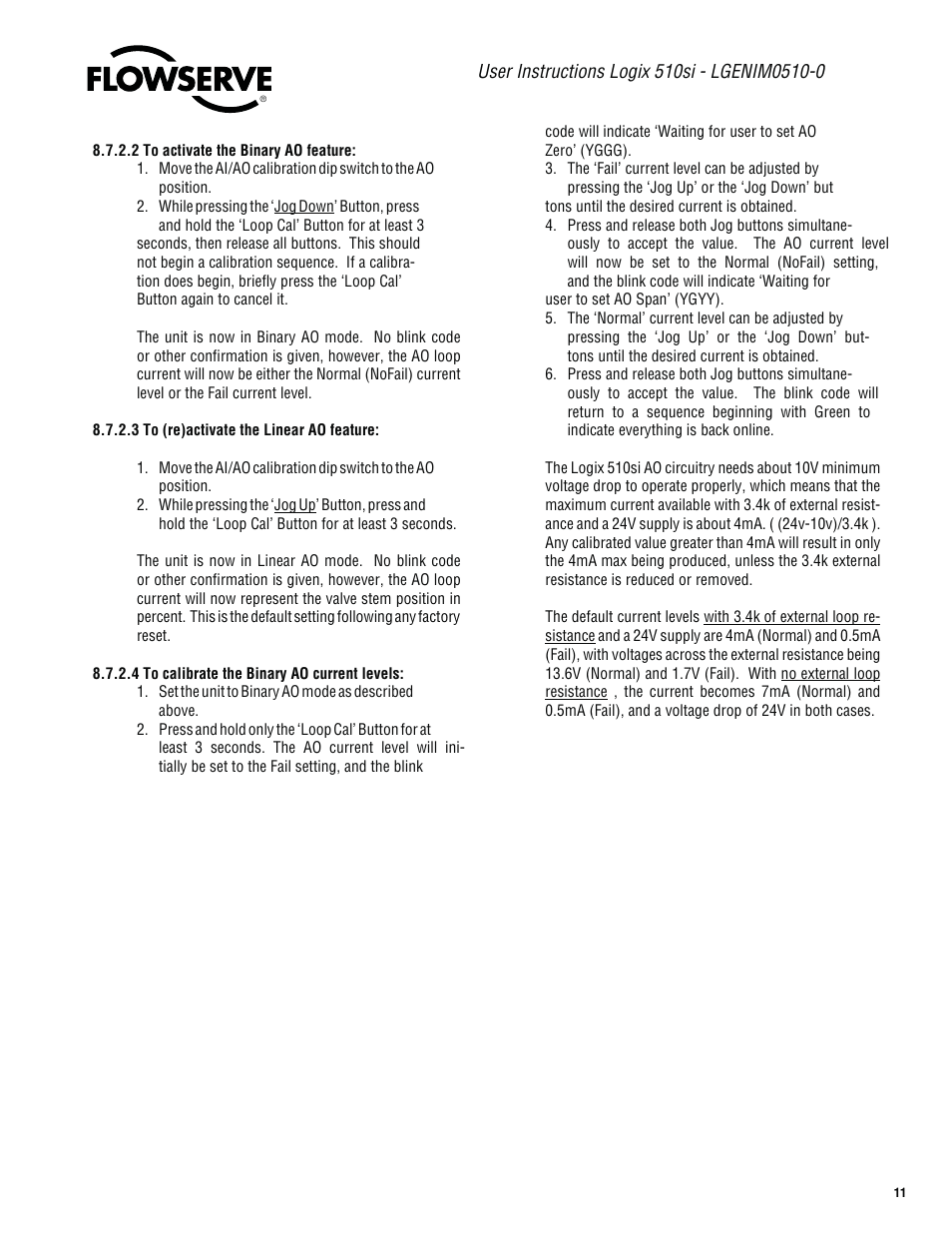 Flowserve 510si Series Digital Positioner User Manual | Page 11 / 20