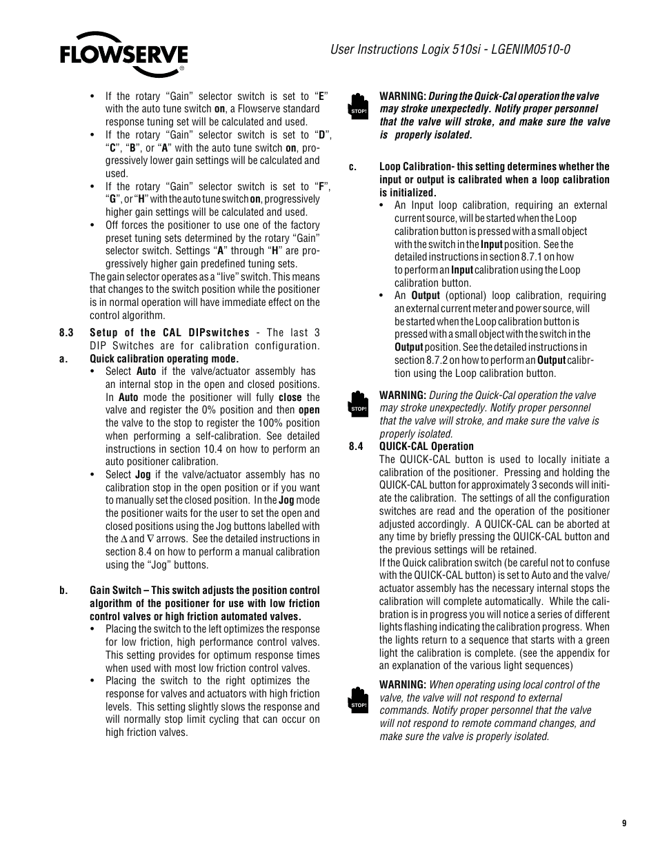 Flowserve 510si Series Digital Positioner User Manual | Page 9 / 20