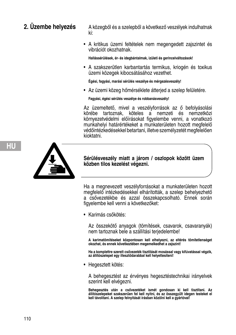 Üzembe helyezés | Flowserve IOM Control Valves User Manual | Page 110 / 248
