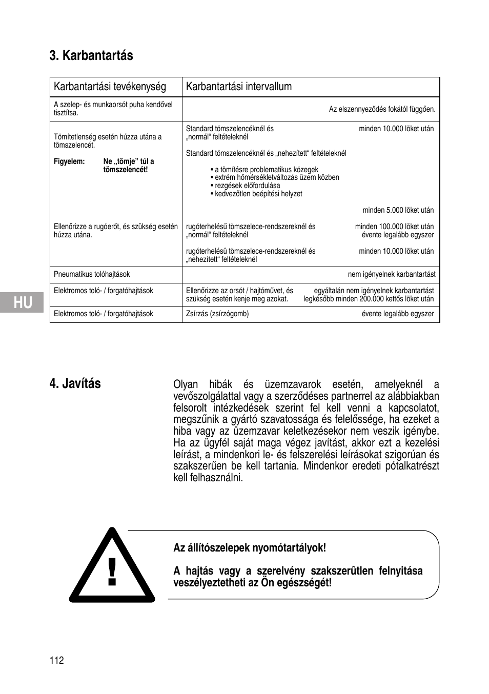 Karbantartás, Javítás | Flowserve IOM Control Valves User Manual | Page 112 / 248