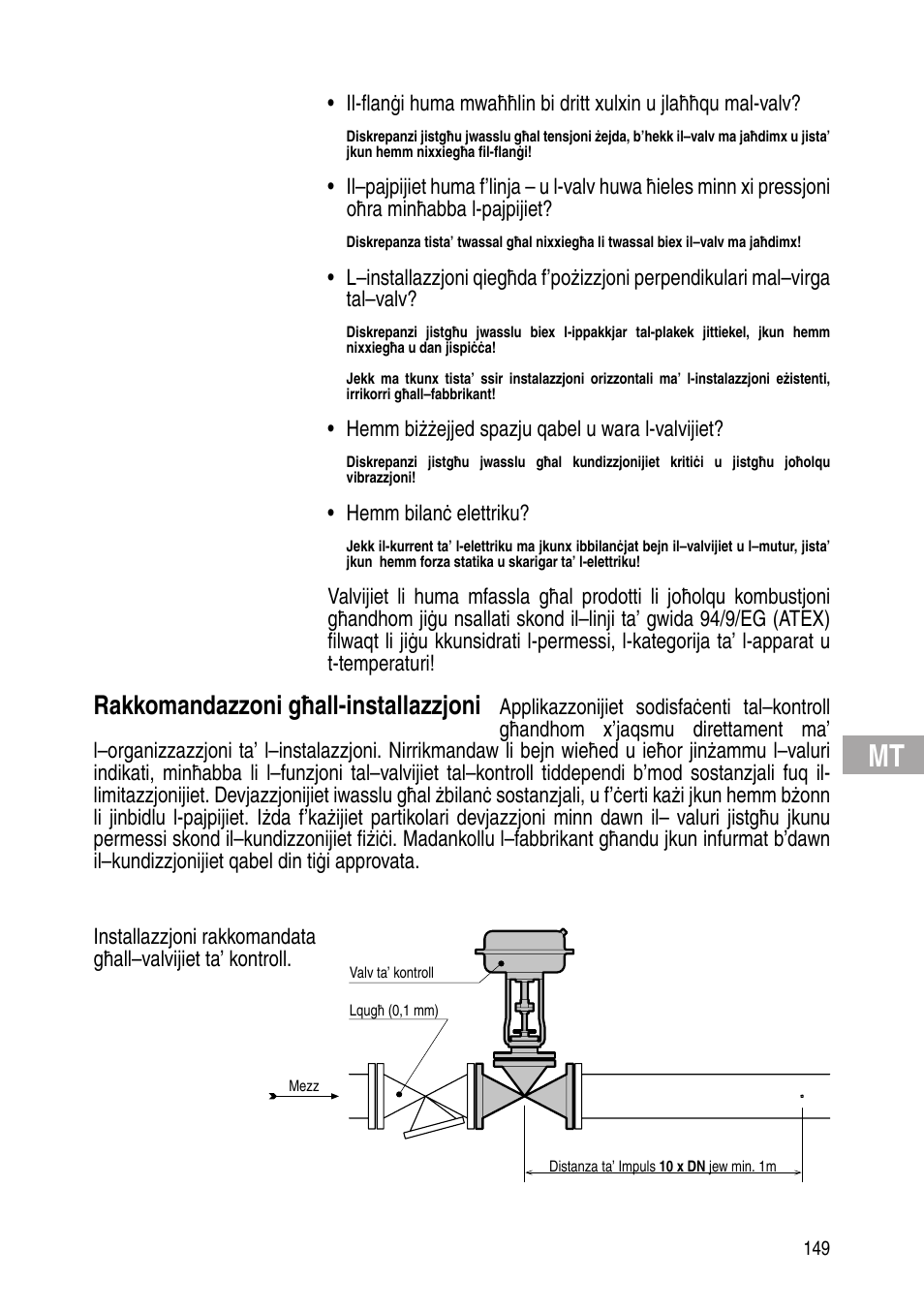 Rakkomandazzoni għall-installazzjoni | Flowserve IOM Control Valves User Manual | Page 149 / 248