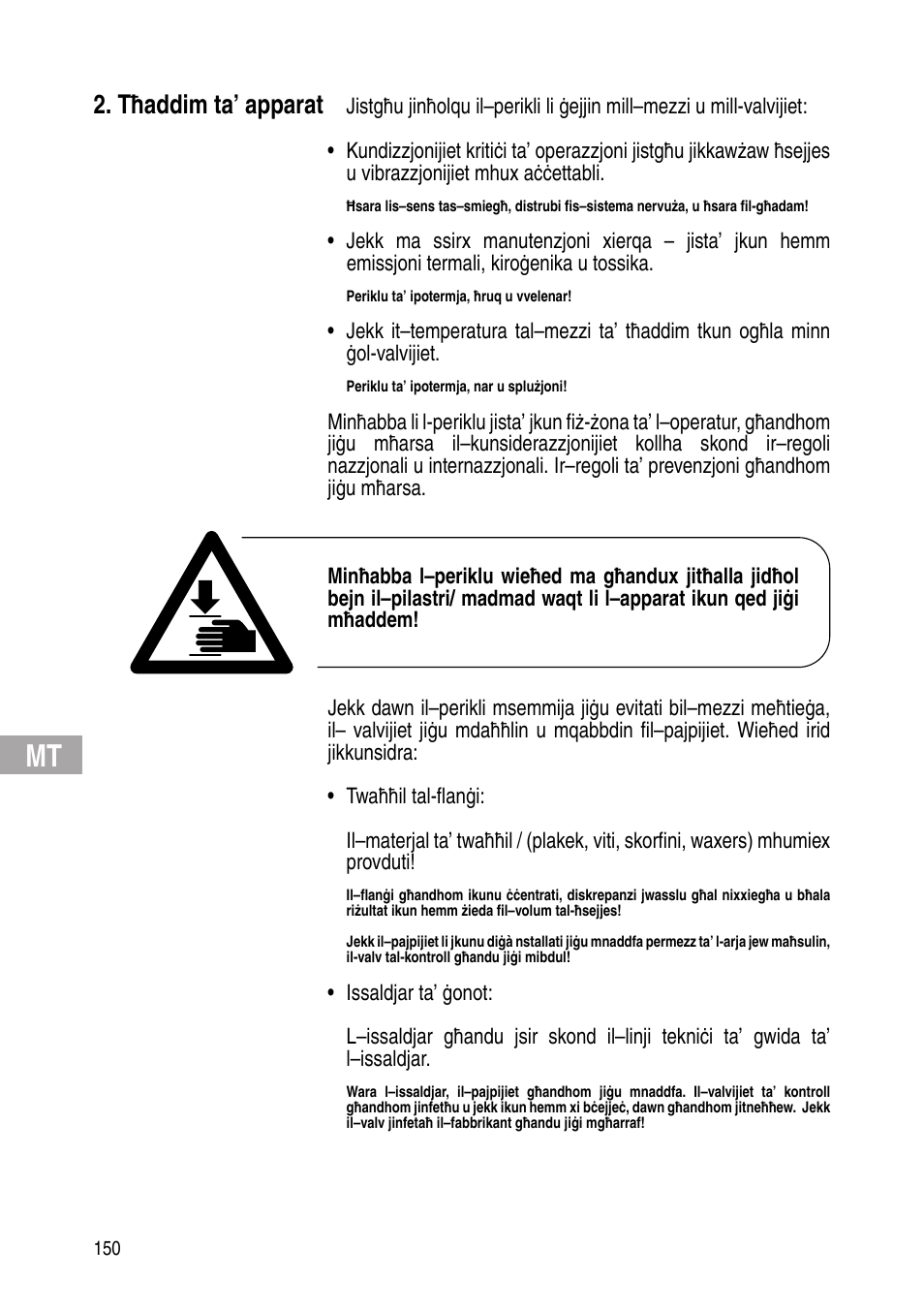 Tħaddim ta’ apparat | Flowserve IOM Control Valves User Manual | Page 150 / 248