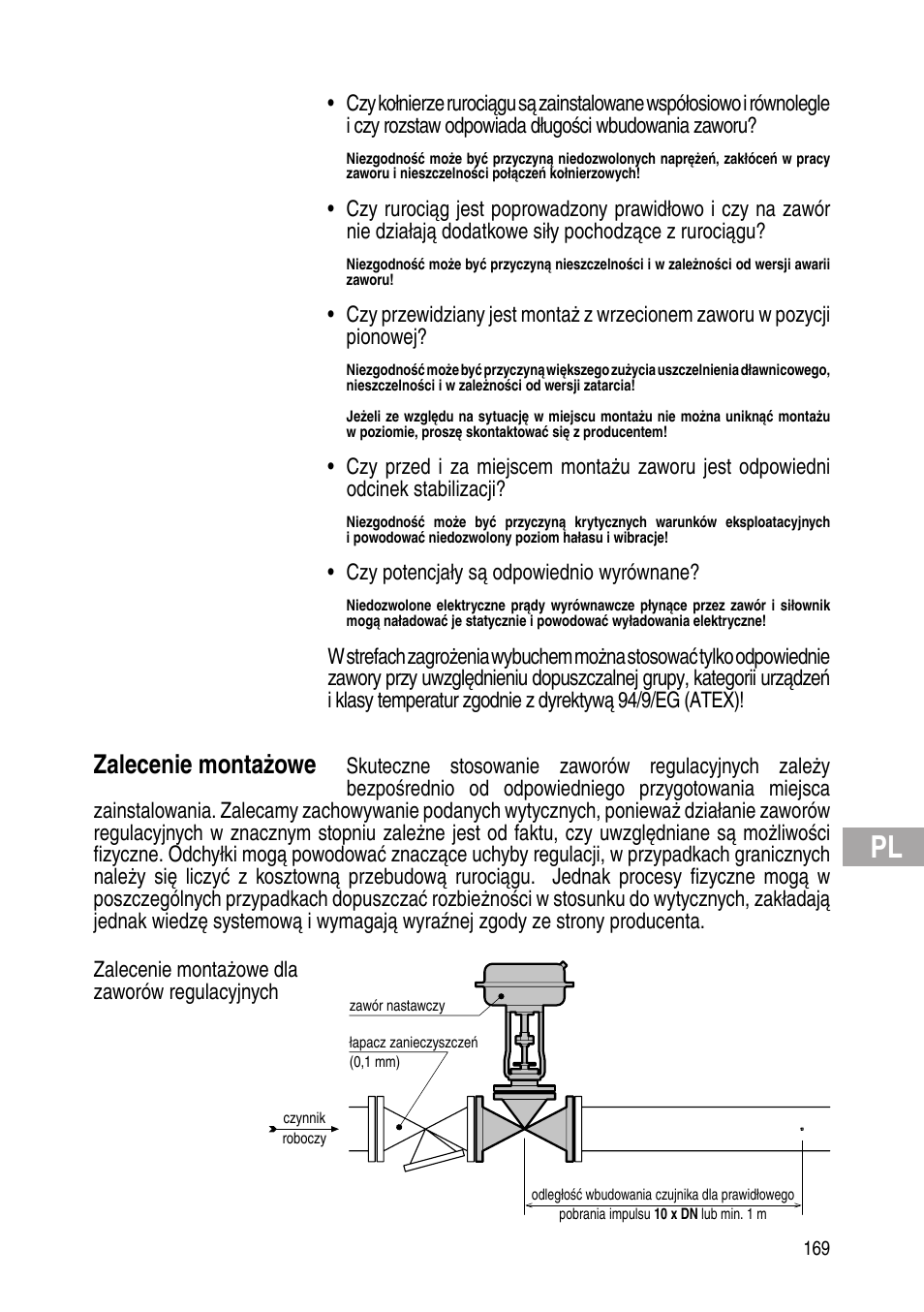 Zalecenie montażowe | Flowserve IOM Control Valves User Manual | Page 169 / 248