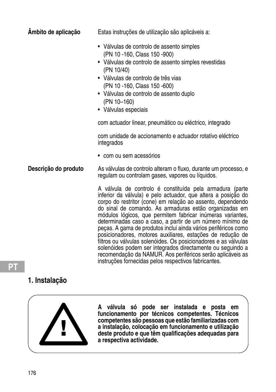 Instalação | Flowserve IOM Control Valves User Manual | Page 176 / 248
