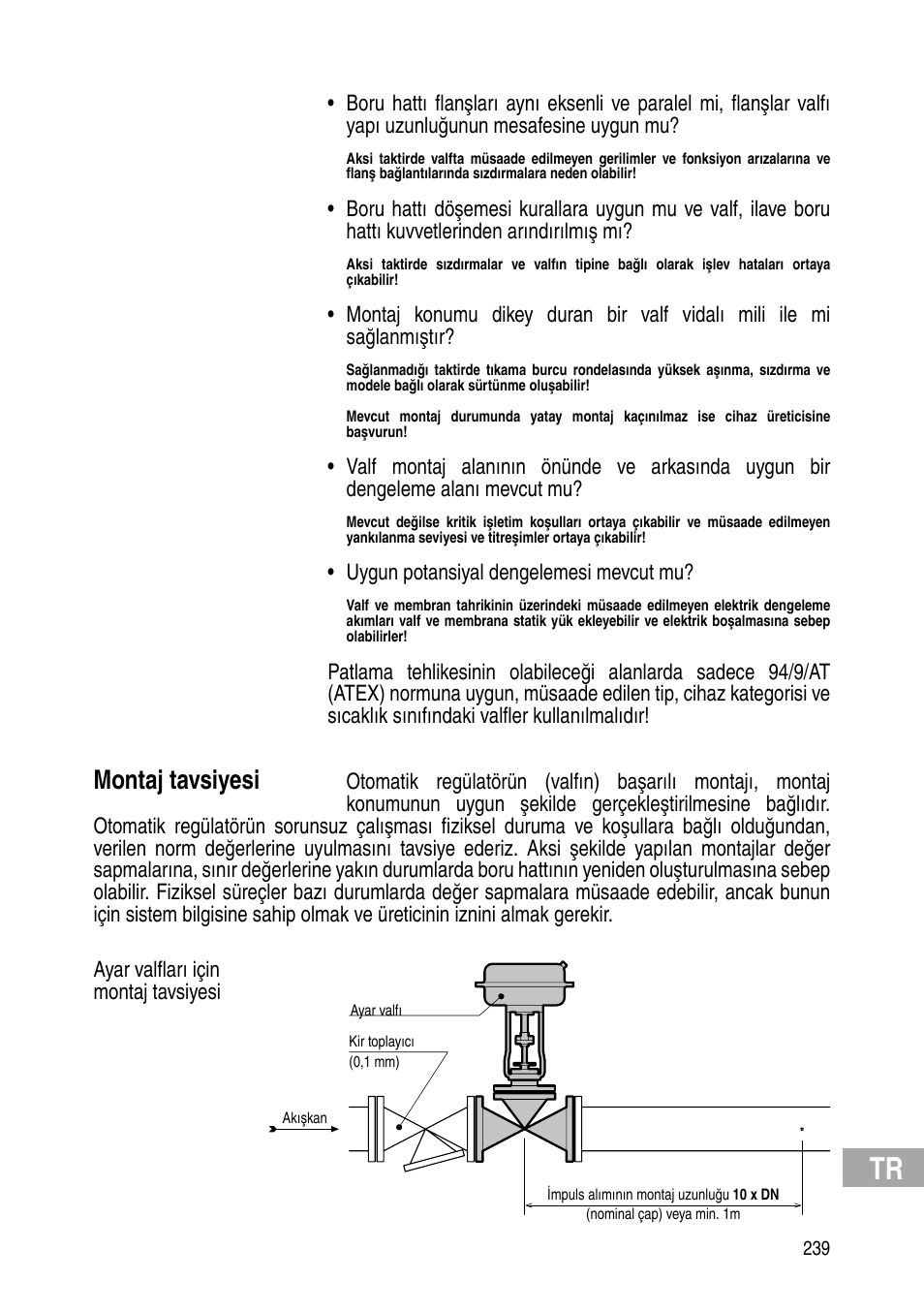 Montaj tavsiyesi | Flowserve IOM Control Valves User Manual | Page 239 / 248