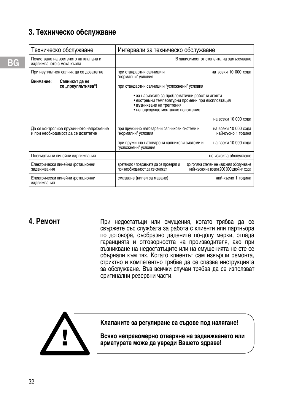 Техническо обслужване, Ремонт | Flowserve IOM Control Valves User Manual | Page 32 / 248