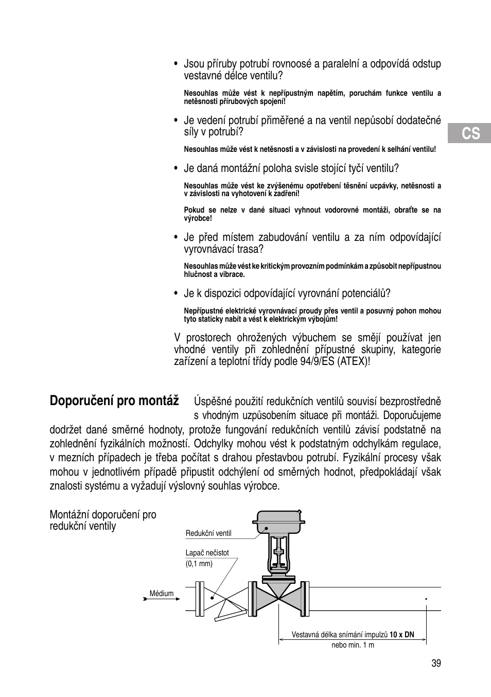 Doporučení pro montáž | Flowserve IOM Control Valves User Manual | Page 39 / 248