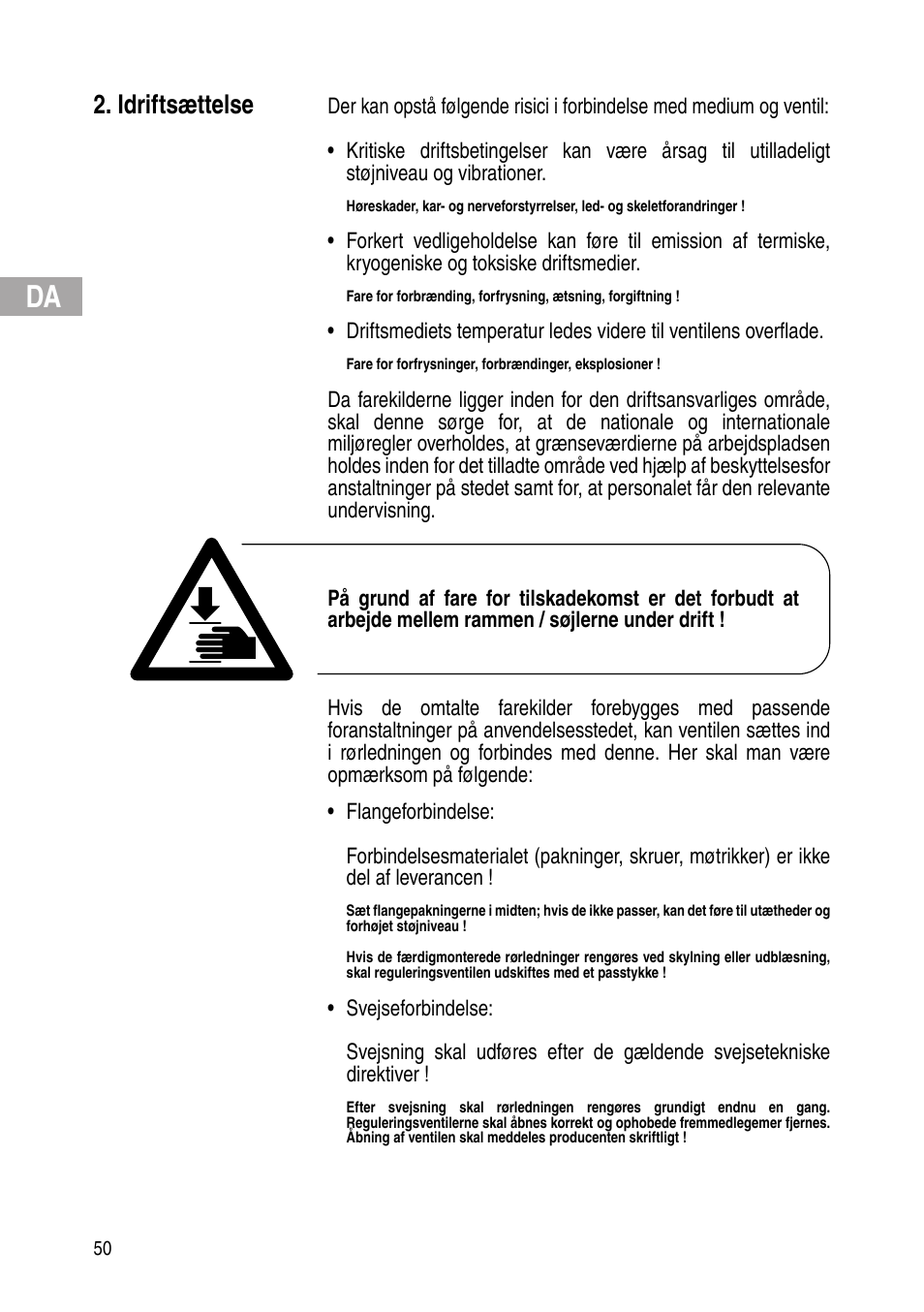 Idriftsættelse | Flowserve IOM Control Valves User Manual | Page 50 / 248