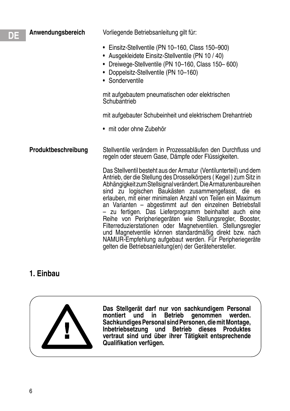 Einbau | Flowserve IOM Control Valves User Manual | Page 6 / 248