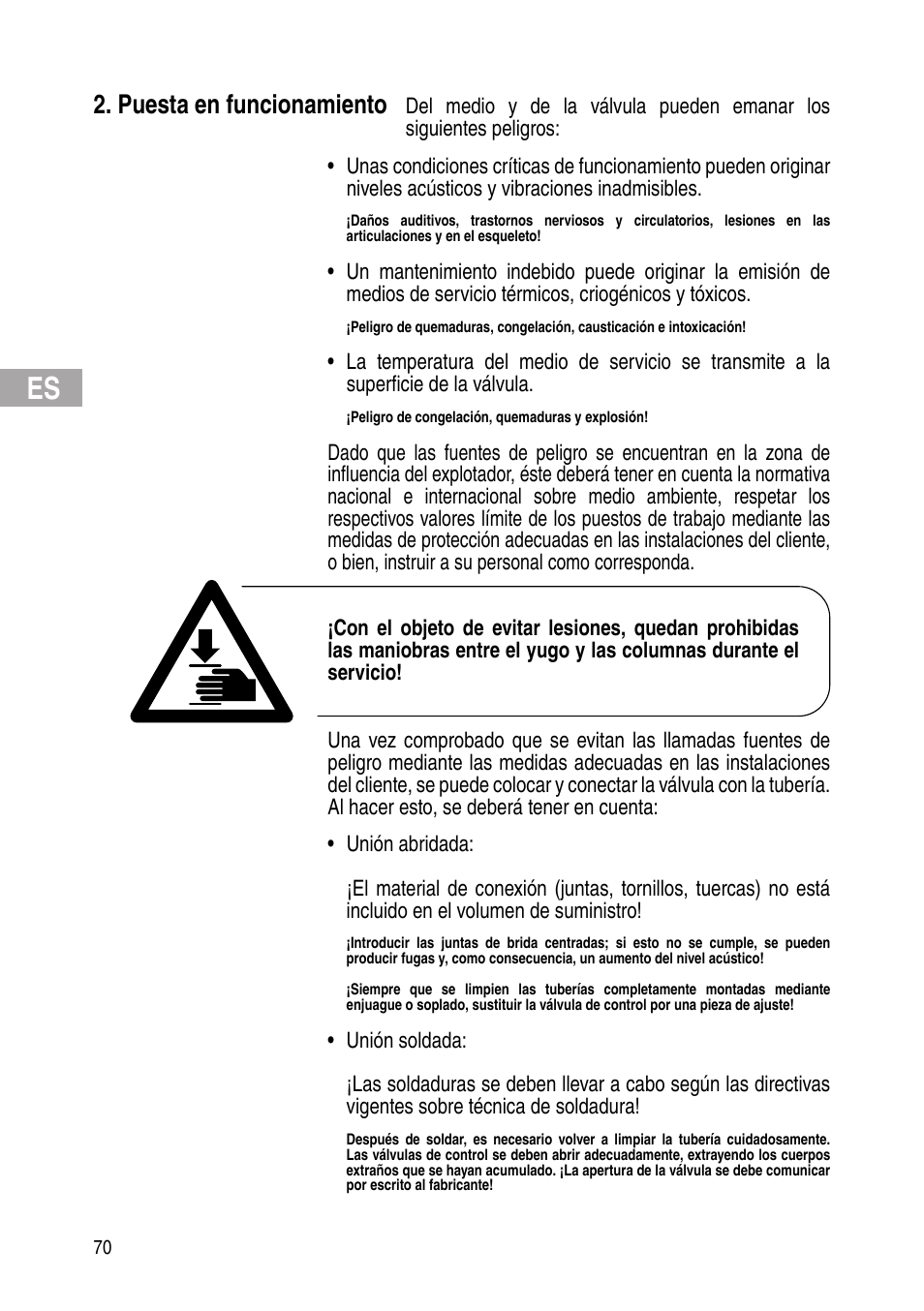 Puesta en funcionamiento | Flowserve IOM Control Valves User Manual | Page 70 / 248