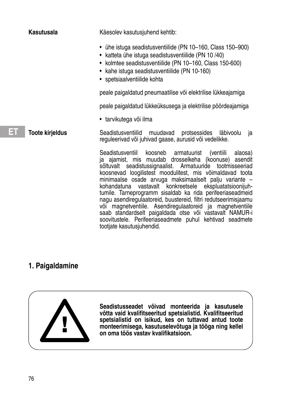 Paigaldamine | Flowserve IOM Control Valves User Manual | Page 76 / 248