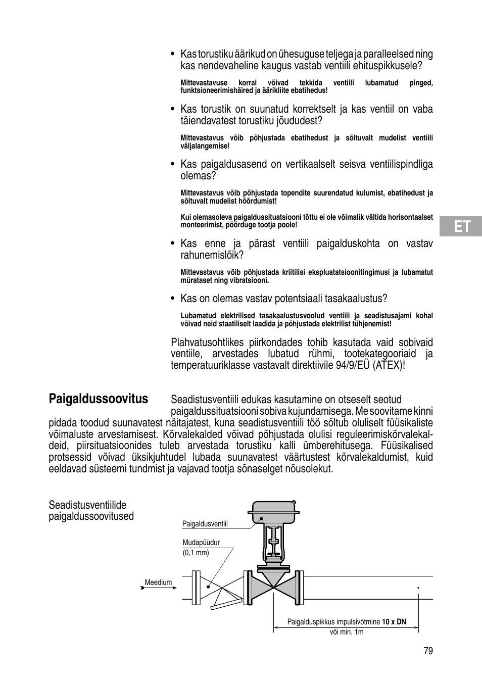 Paigaldussoovitus | Flowserve IOM Control Valves User Manual | Page 79 / 248