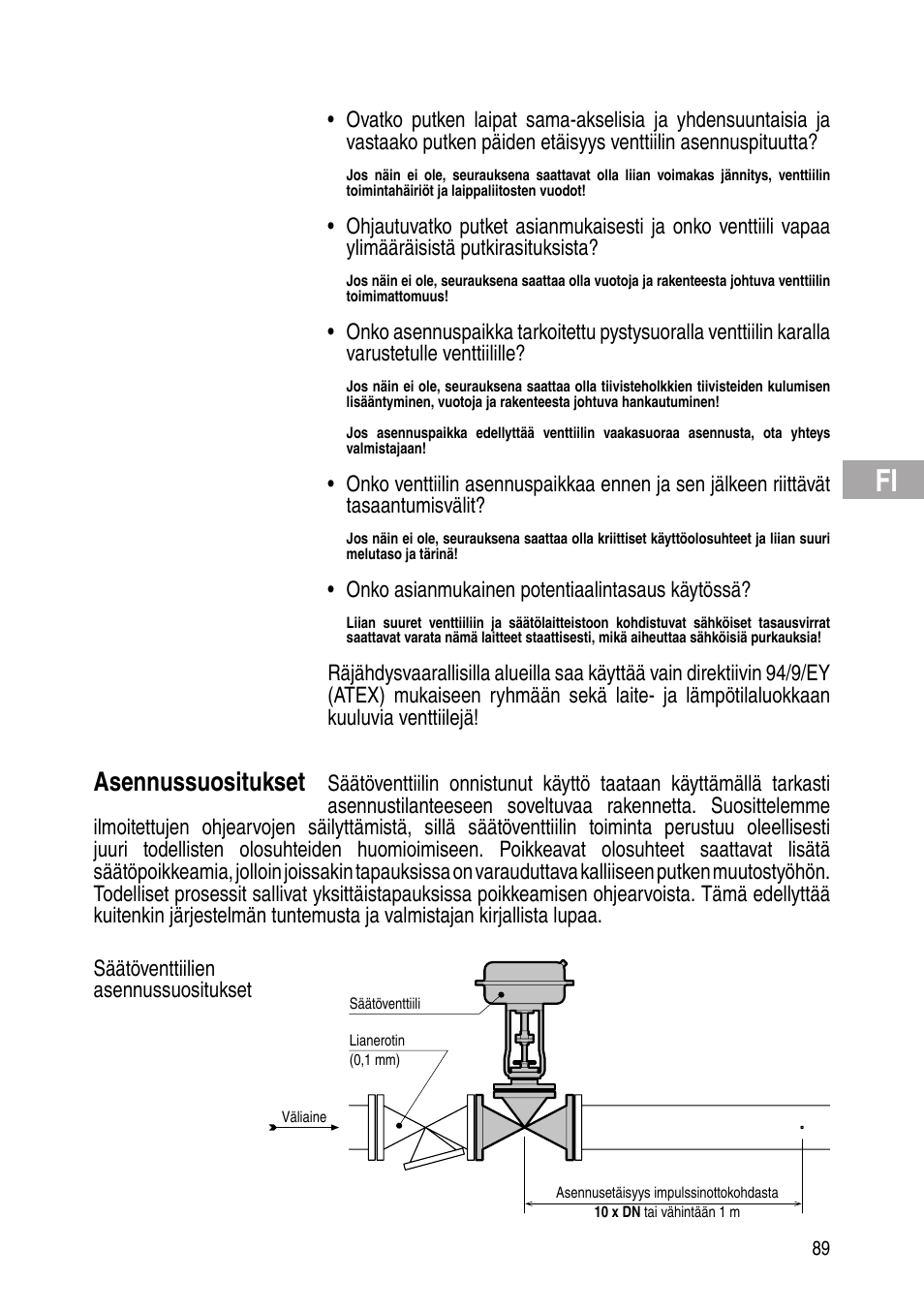 Asennussuositukset | Flowserve IOM Control Valves User Manual | Page 89 / 248
