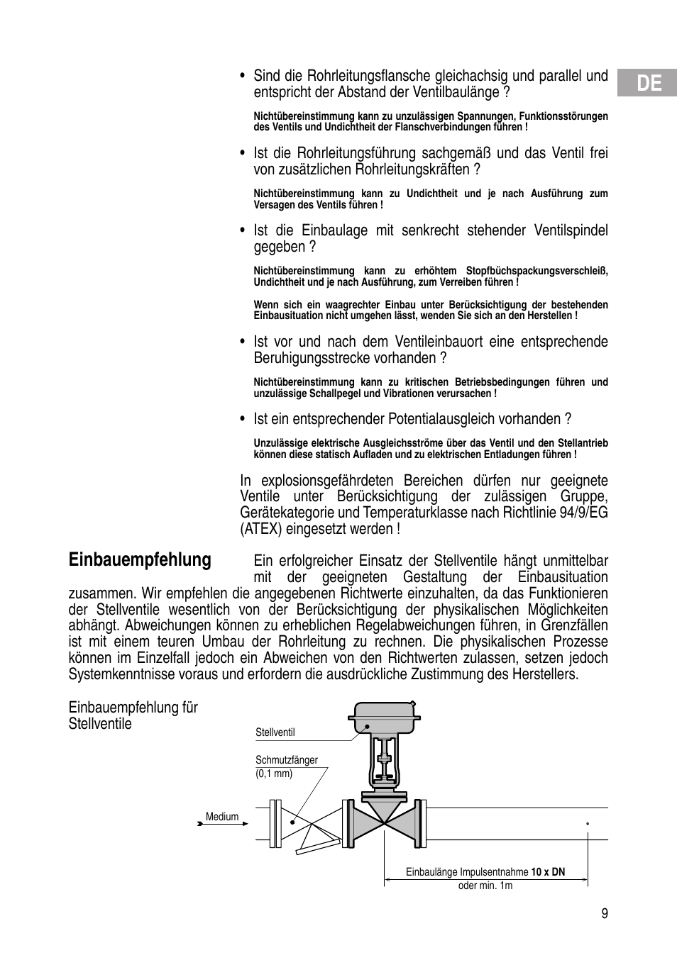 Einbauempfehlung | Flowserve IOM Control Valves User Manual | Page 9 / 248