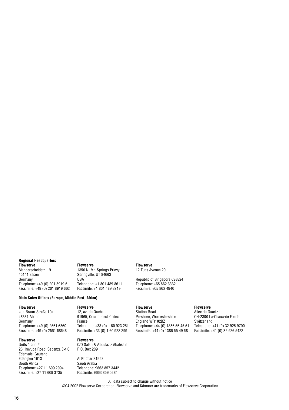 Flowserve 510si IOM Logix User Manual | Page 16 / 16