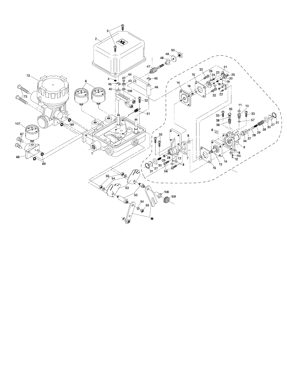 Figure 17: positioner--exploded view | Flowserve XL Series High-Performance Positioner User Manual | Page 13 / 16