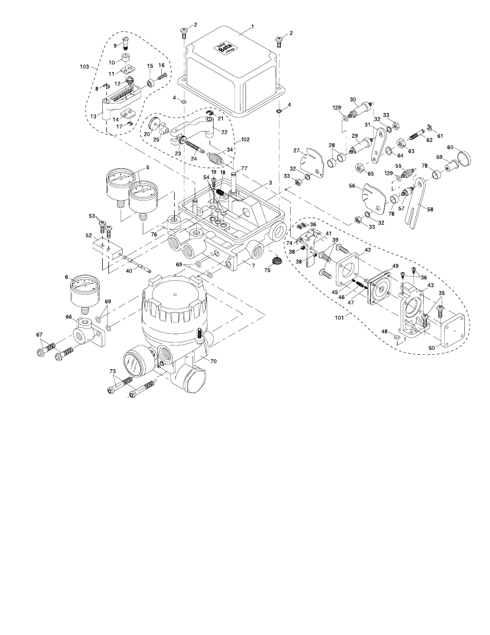 Figure 17: beta positioner – exploded view | Flowserve Valtek Beta Positioners for Control Valves User Manual | Page 13 / 20