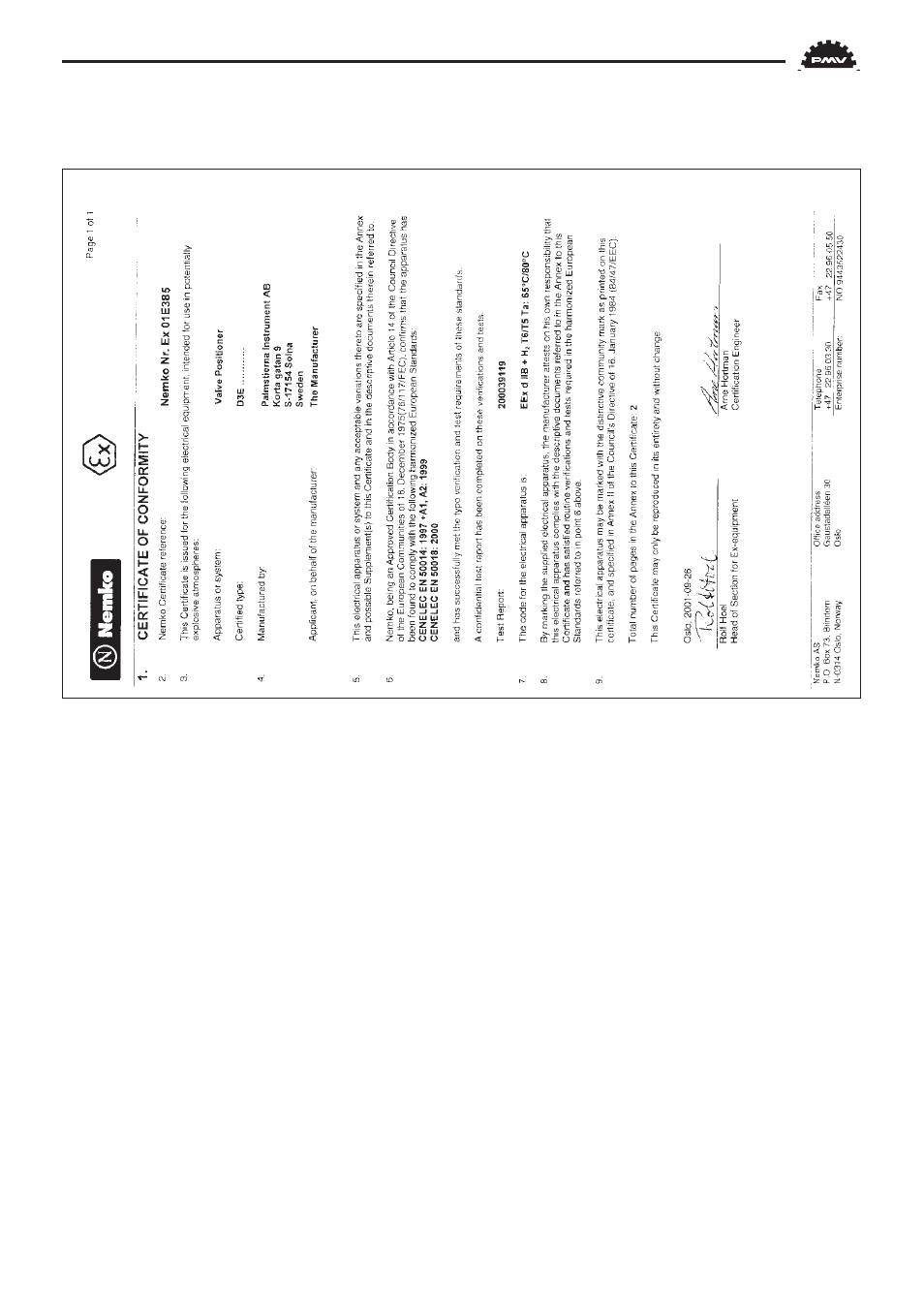 Flowserve PMV D3 Digital Positioner User Manual | Page 55 / 60