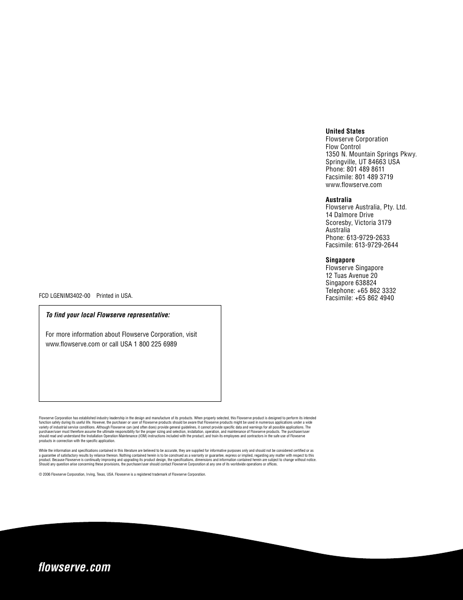 Flowserve 3400IQ Digital Positioner User Manual | Page 148 / 148