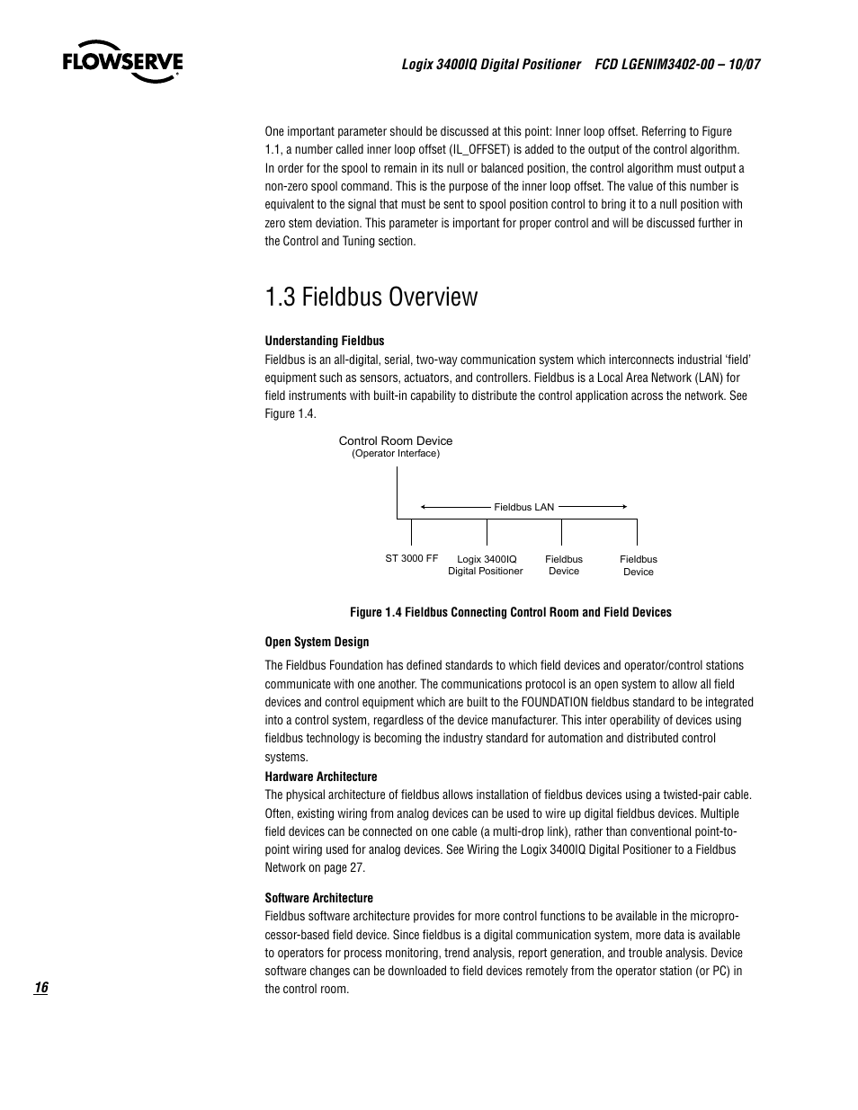 3 fieldbus overview | Flowserve 3400IQ Digital Positioner User Manual | Page 16 / 148