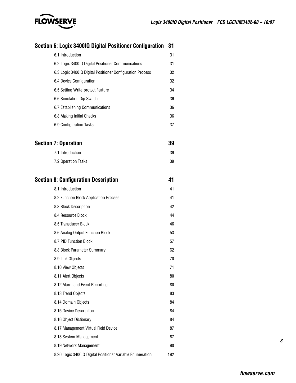 Flowserve 3400IQ Digital Positioner User Manual | Page 3 / 148