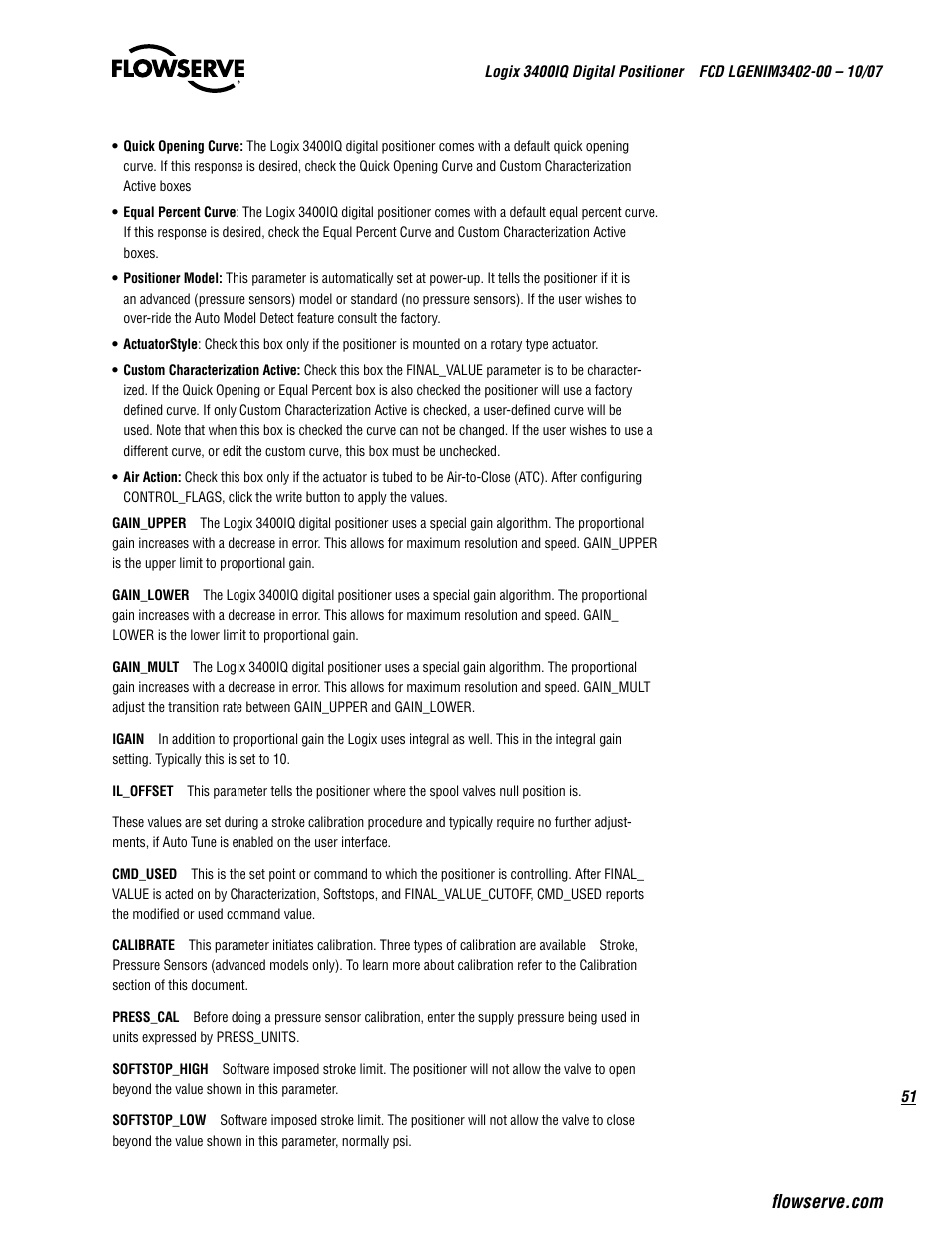 Flowserve 3400IQ Digital Positioner User Manual | Page 51 / 148