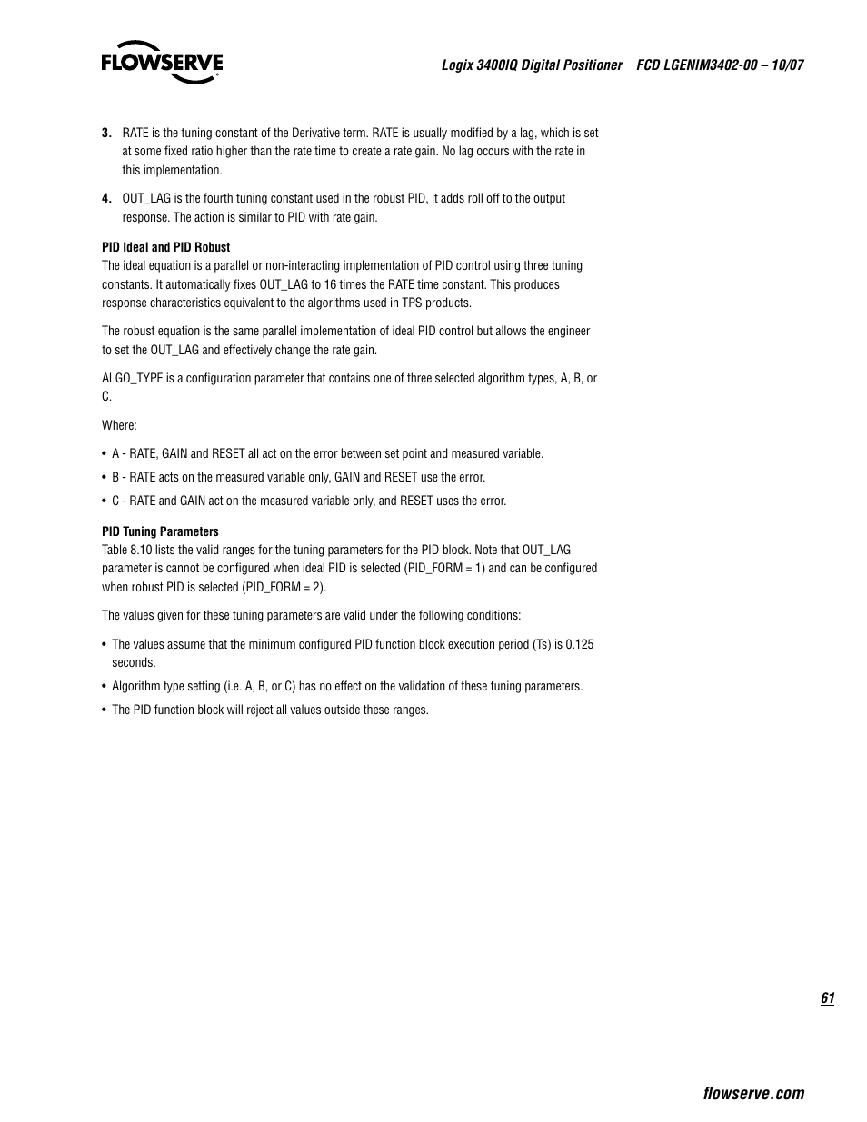 Flowserve 3400IQ Digital Positioner User Manual | Page 61 / 148