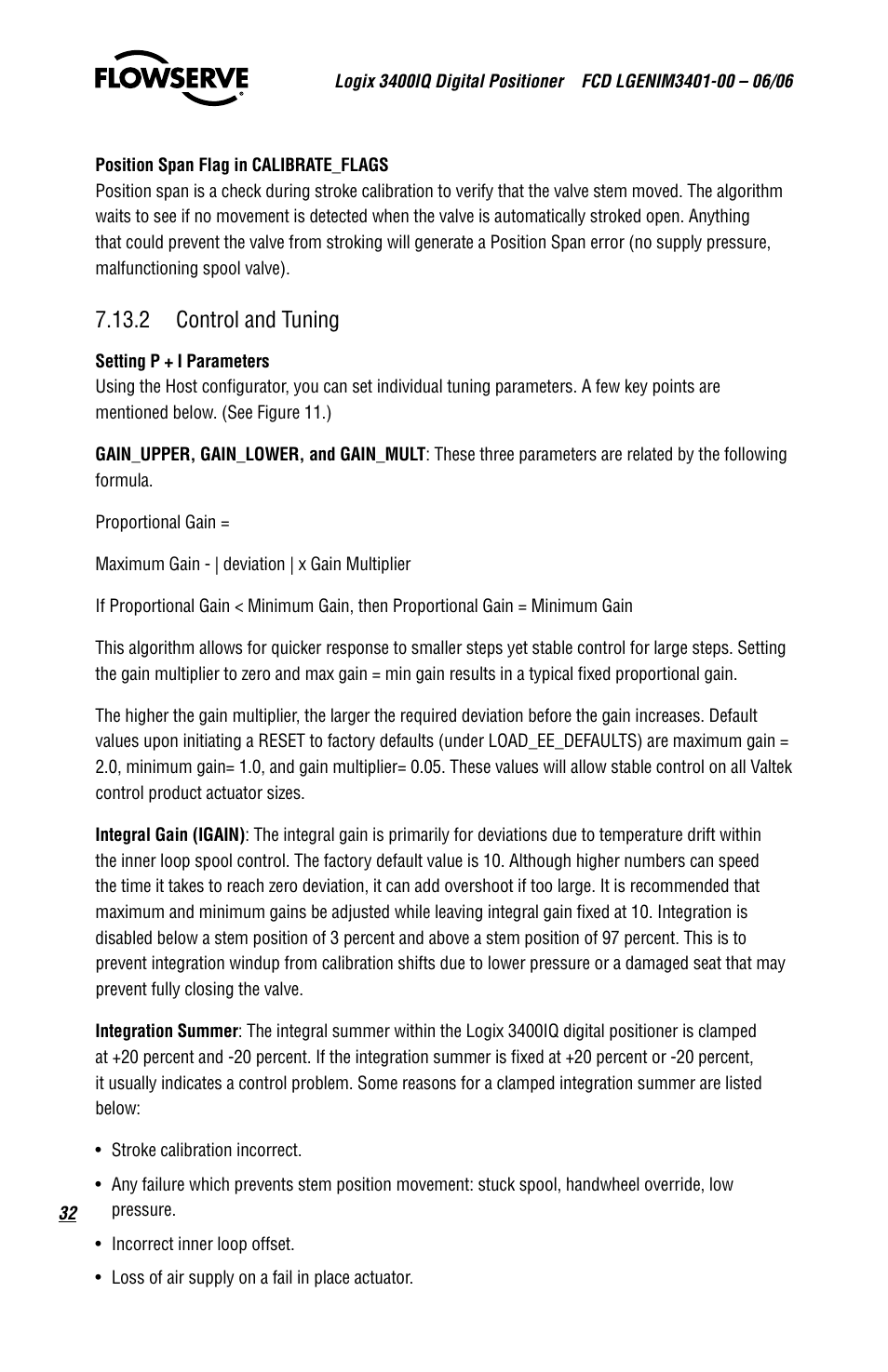 2 control and tuning | Flowserve 3400IQ Digital Positioner User Manual | Page 32 / 80