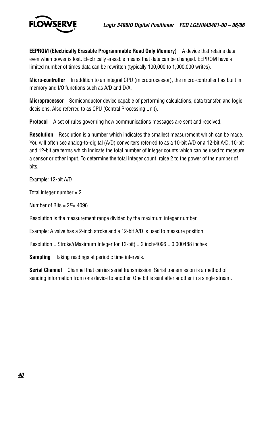 Flowserve 3400IQ Digital Positioner User Manual | Page 40 / 80