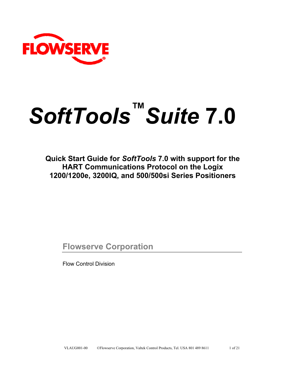 Flowserve SoftTools Suite 7.0 User Manual | 21 pages