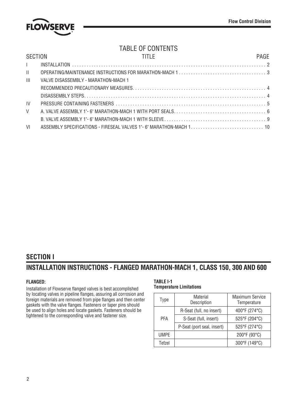 Flowserve Marathon-Mach 1 User Manual | Page 2 / 12