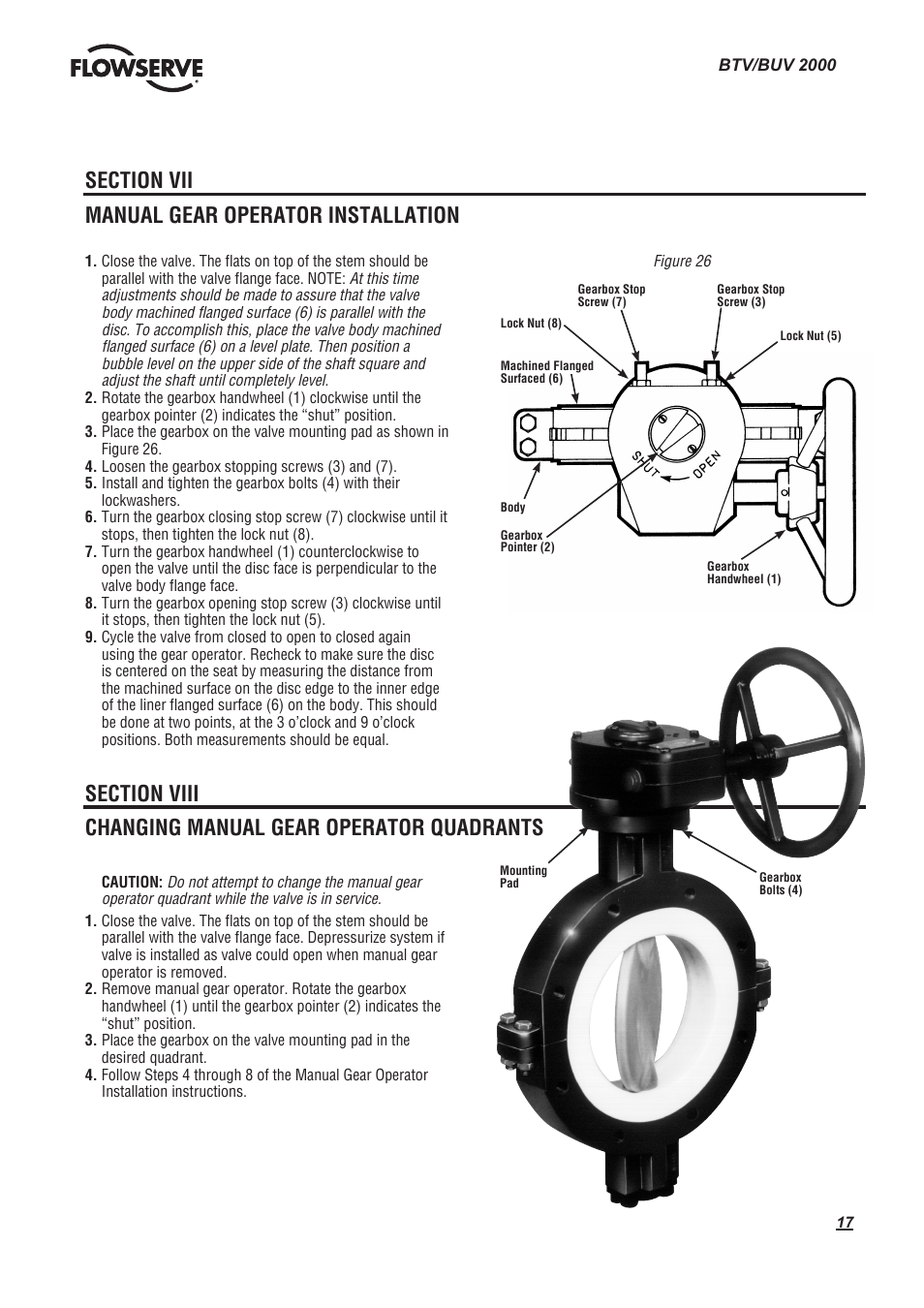Flowserve BTV 2000 Lined Butterfly Valve User Manual | Page 17 / 20