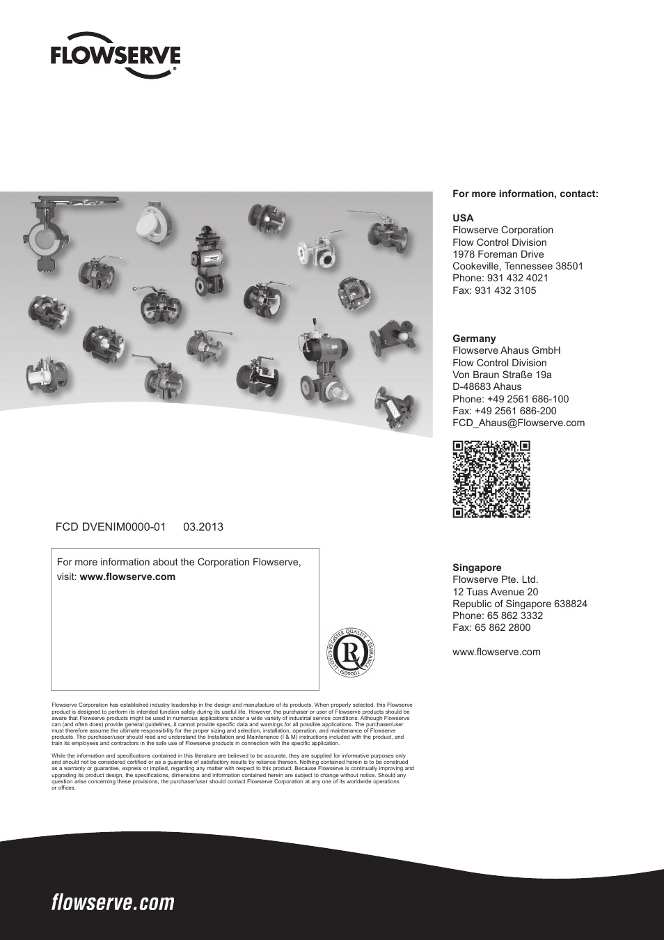 Flowserve BTV 2000 Lined Butterfly Valve User Manual | Page 20 / 20