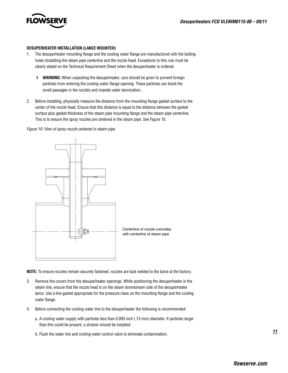 Flowserve Desuperheaters User Manual | Page 11 / 20