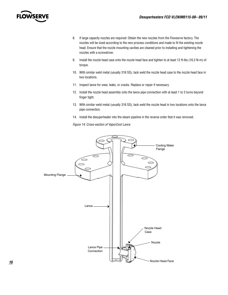 Flowserve Desuperheaters User Manual | Page 16 / 20
