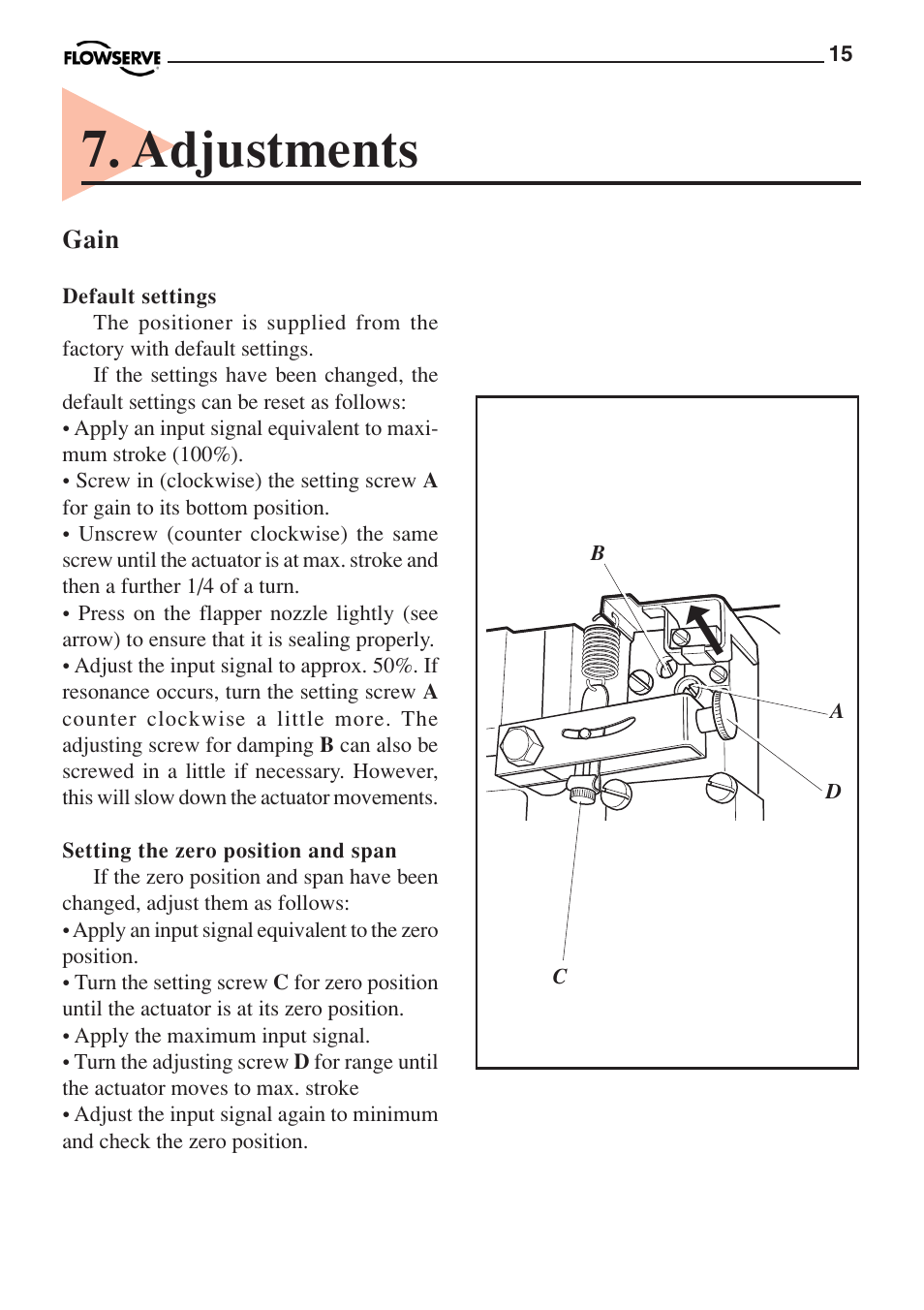 Adjustments | Flowserve PMV P3 User Manual | Page 15 / 24