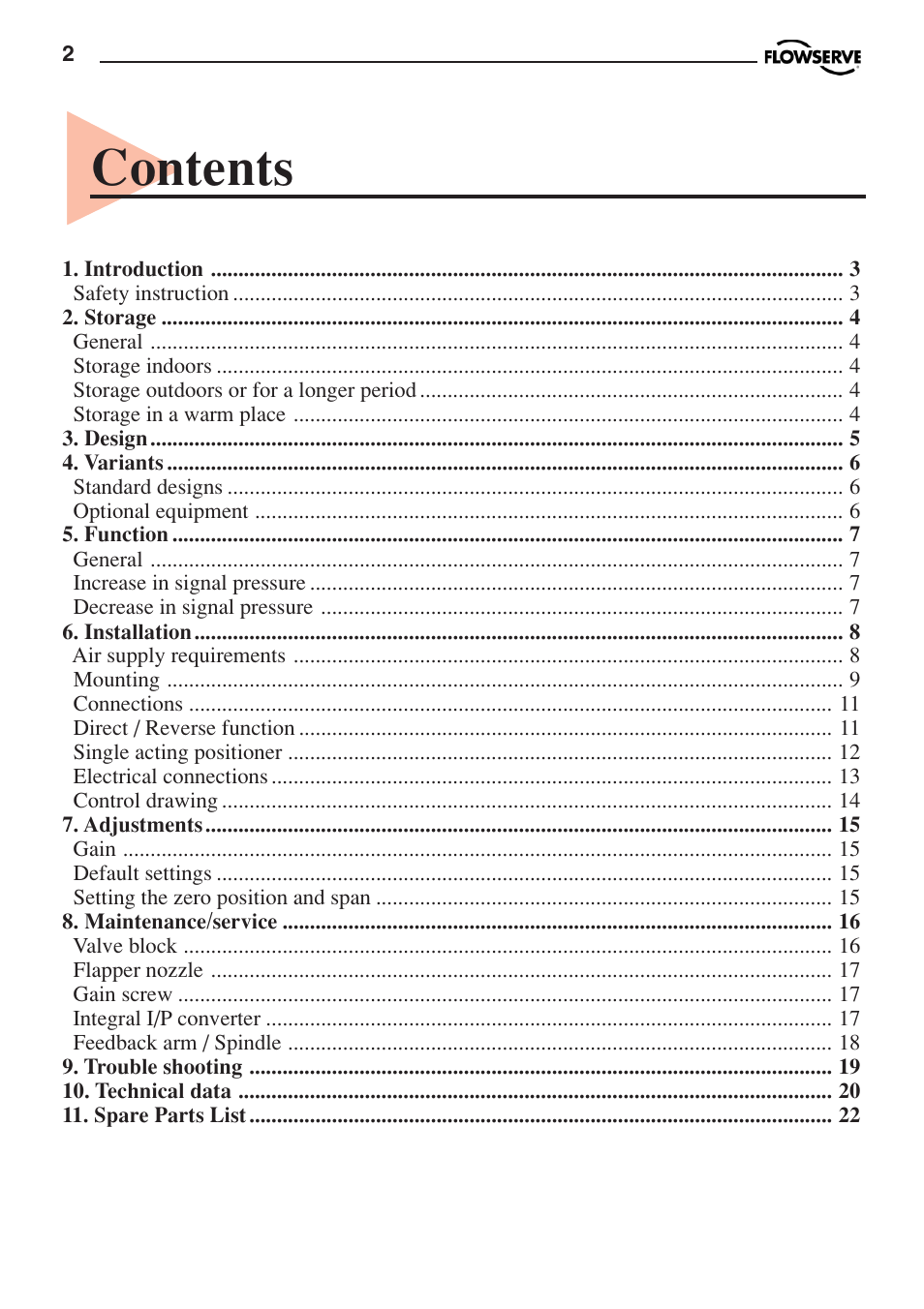 Flowserve PMV P3 User Manual | Page 2 / 24