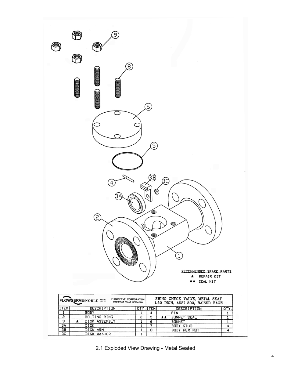 Flowserve Noble Alloy Swing Check IOM User Manual | Page 6 / 7