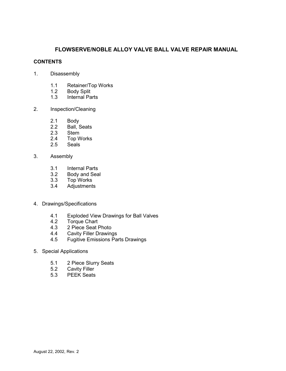 Flowserve Noble Alloy Ball Valve IOM User Manual | Page 2 / 20