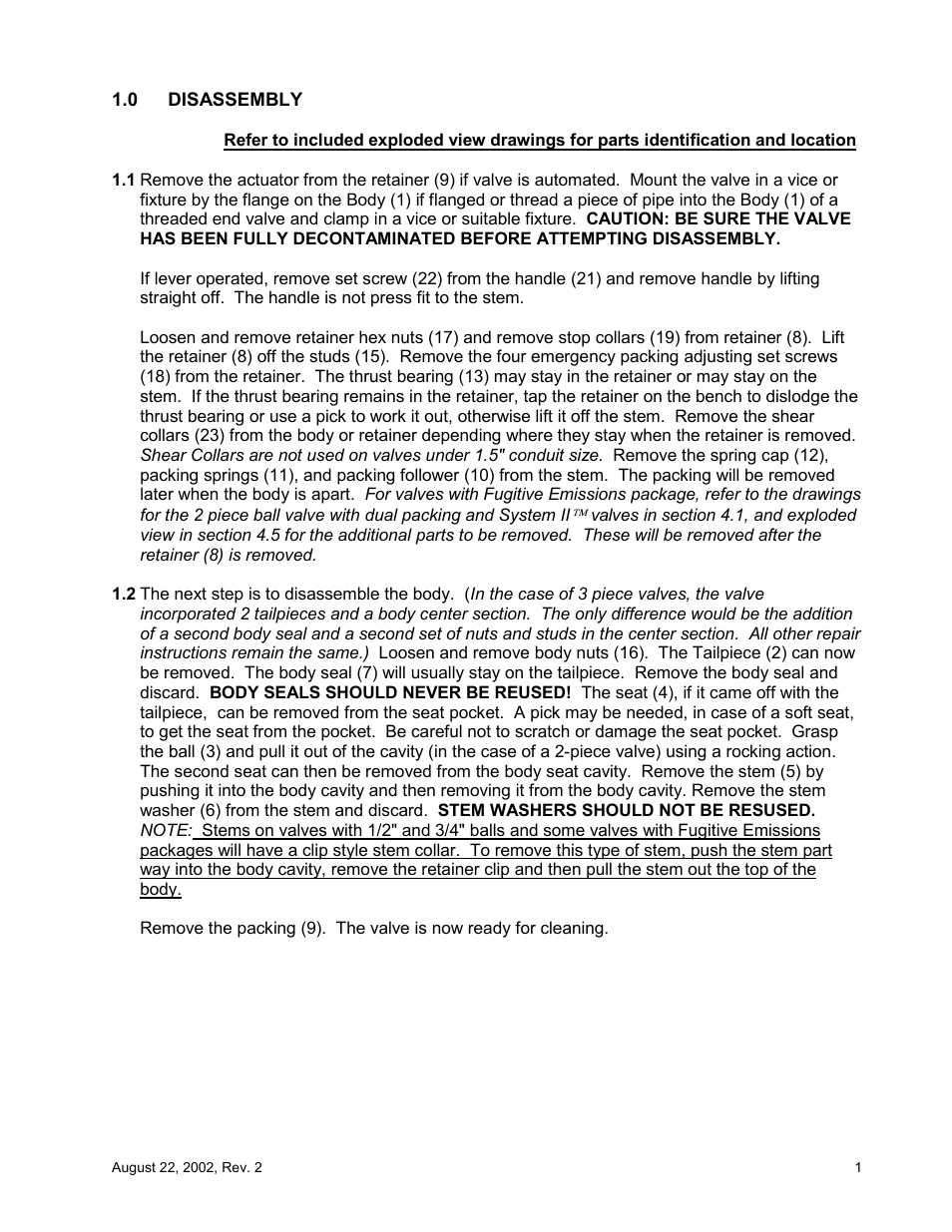 Flowserve Noble Alloy Ball Valve IOM User Manual | Page 3 / 20
