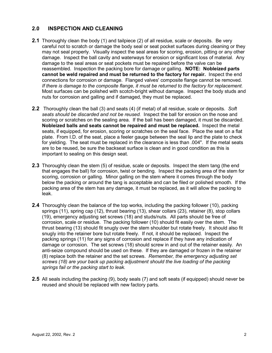 Flowserve Noble Alloy Ball Valve IOM User Manual | Page 4 / 20