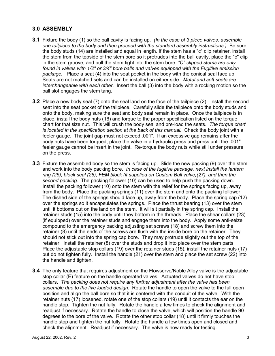 Flowserve Noble Alloy Ball Valve IOM User Manual | Page 5 / 20