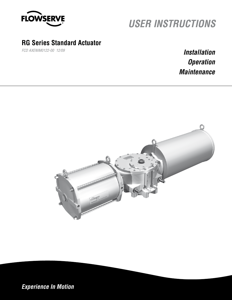 Flowserve RG Series Standard Actuator User Manual | 12 pages
