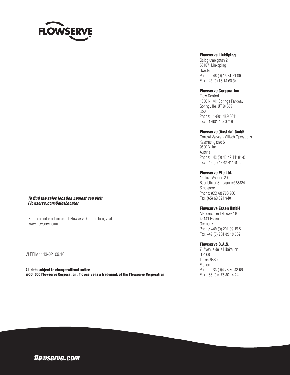 Flowserve Valtek Torex TX IOM User Manual | Page 10 / 10