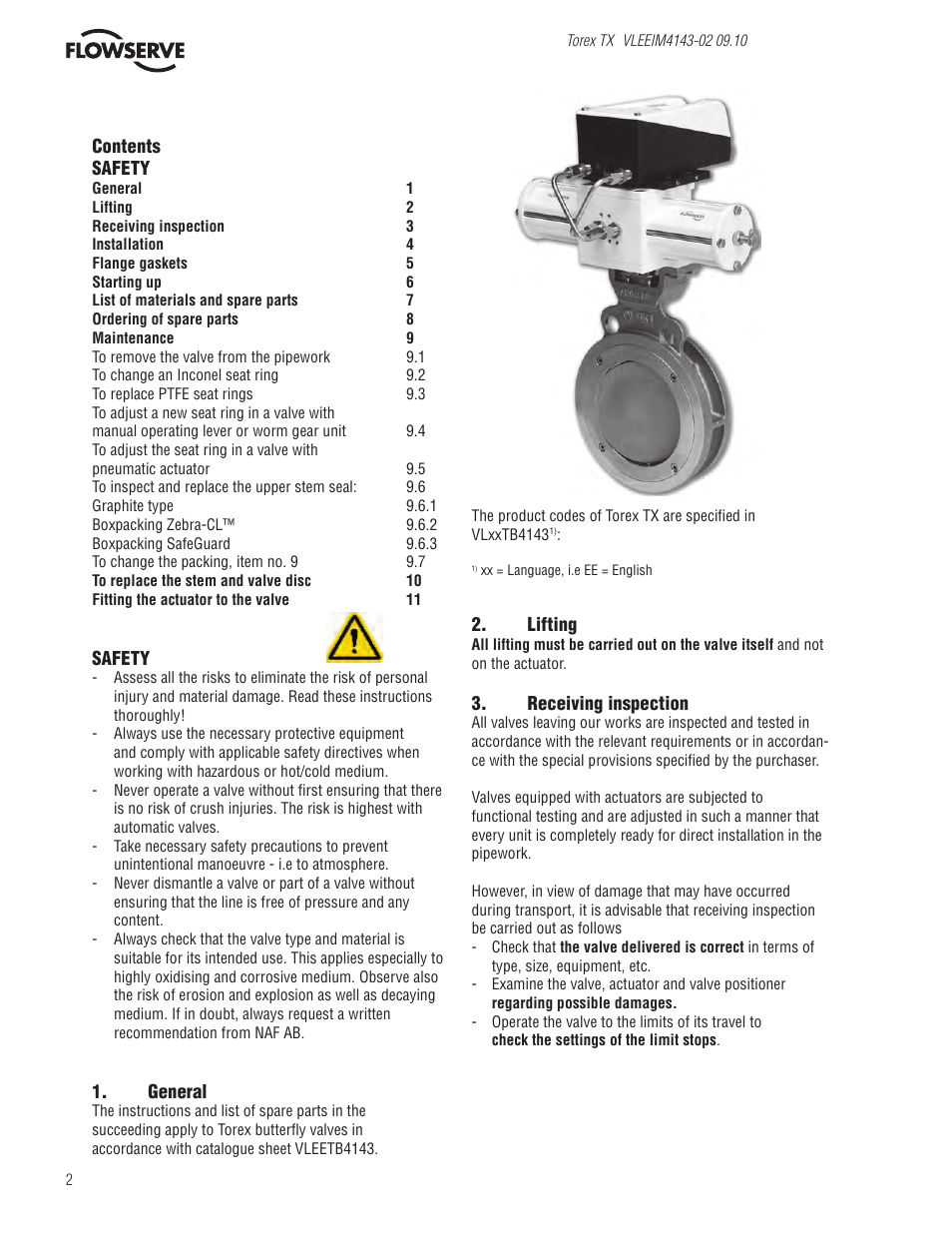 Flowserve Valtek Torex TX IOM User Manual | Page 2 / 10
