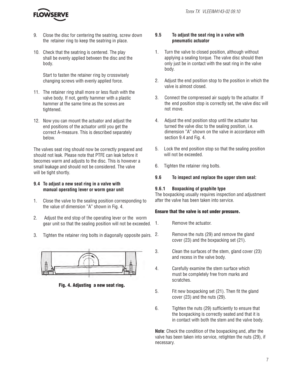 Flowserve Valtek Torex TX IOM User Manual | Page 7 / 10