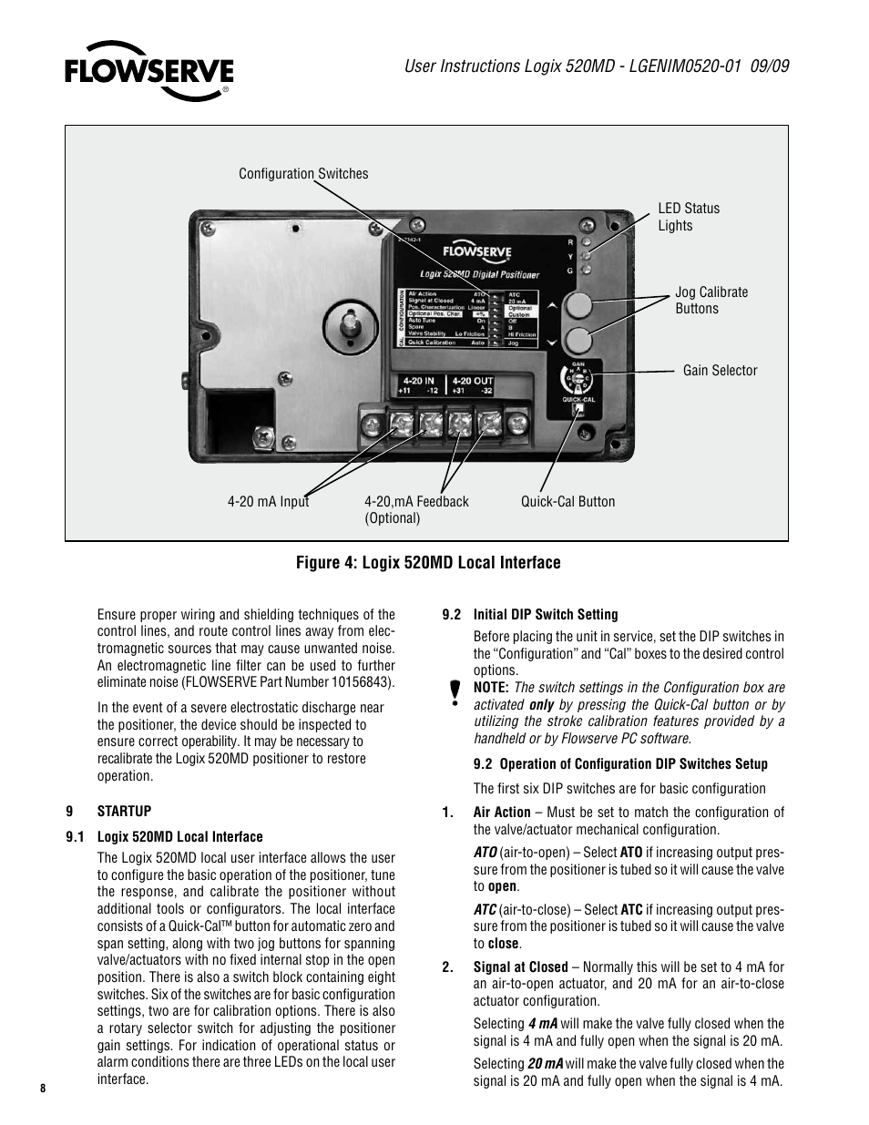 Flowserve 520MD Digital Positioner User Manual | Page 8 / 20