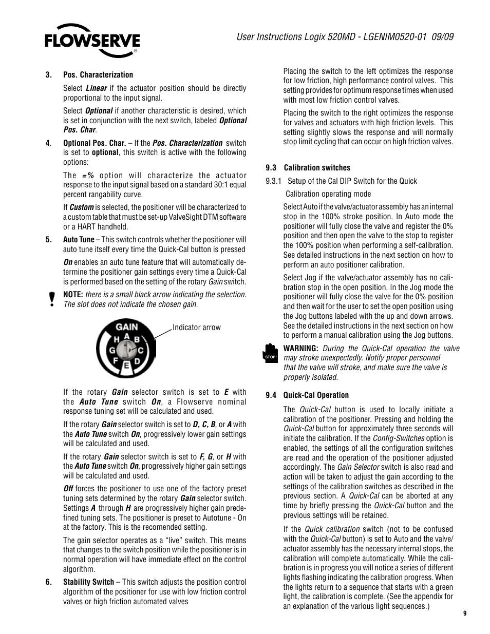 Flowserve 520MD Digital Positioner User Manual | Page 9 / 20