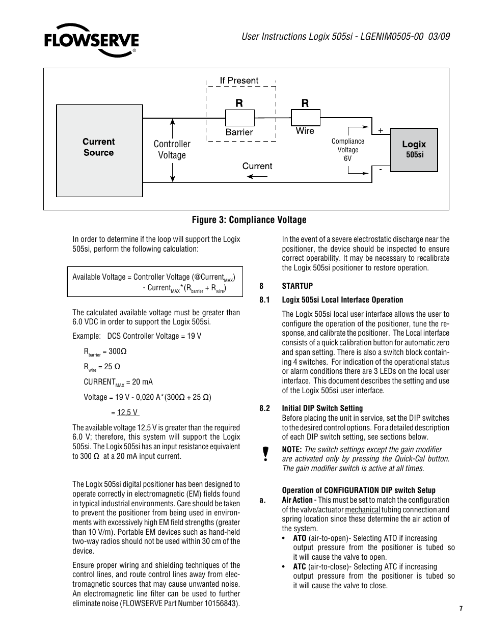 Flowserve 505si Series Digital Positioner User Manual | Page 7 / 16