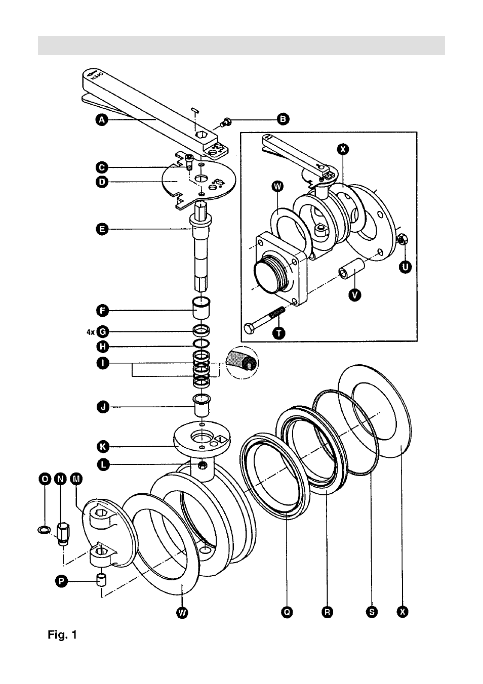 Parts drawing | Flowserve KV10 Outer Butterfly Valve User Manual | Page 2 / 6